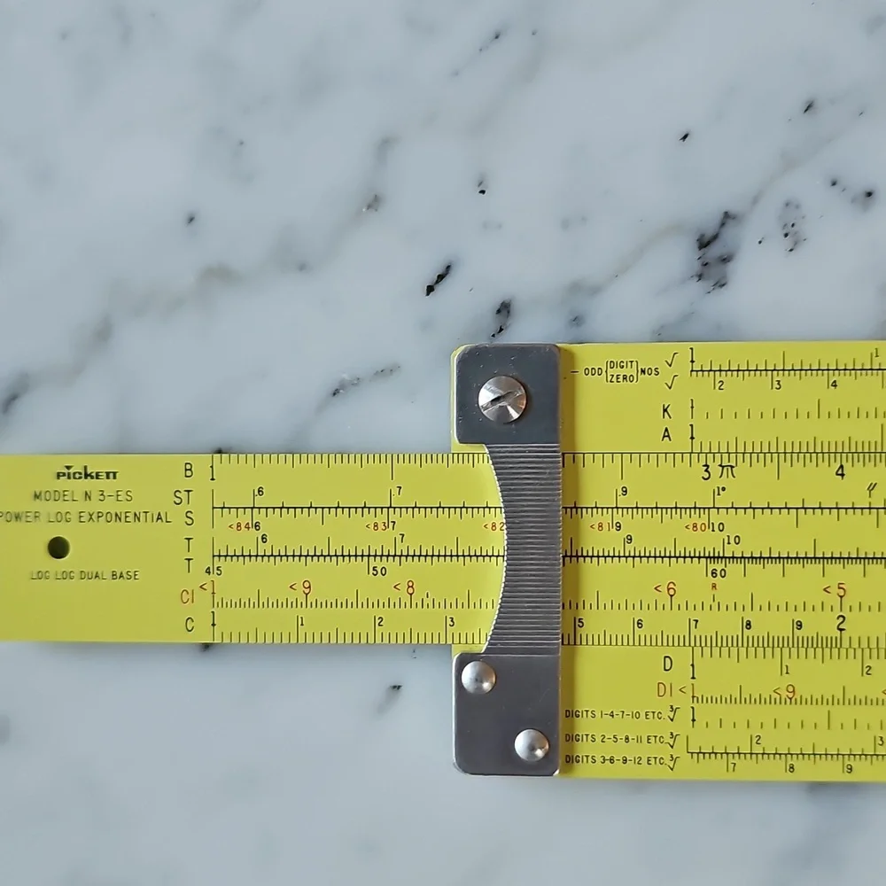 Vintage Pickett N-3-ES Power Log Exponential Slide Rule With Leather Case - Picture 10 of 15